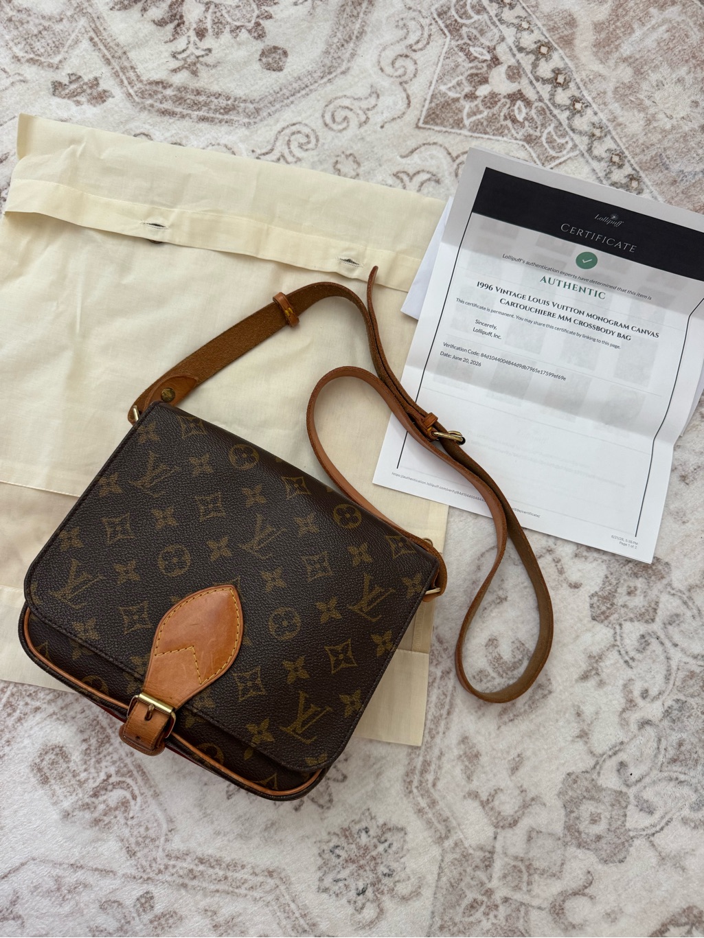 Vintage Louis Vuitton Monogram Canvas Cartouchiere Mm Crossbody Bag